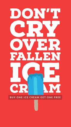Red, White and Blue Bogo Ice Cream Ad Instagram Story