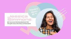 Pastel Colored Geometric Interview Event Facebook Post Graphic