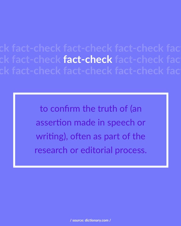 Violet and White Fact Check Social Post