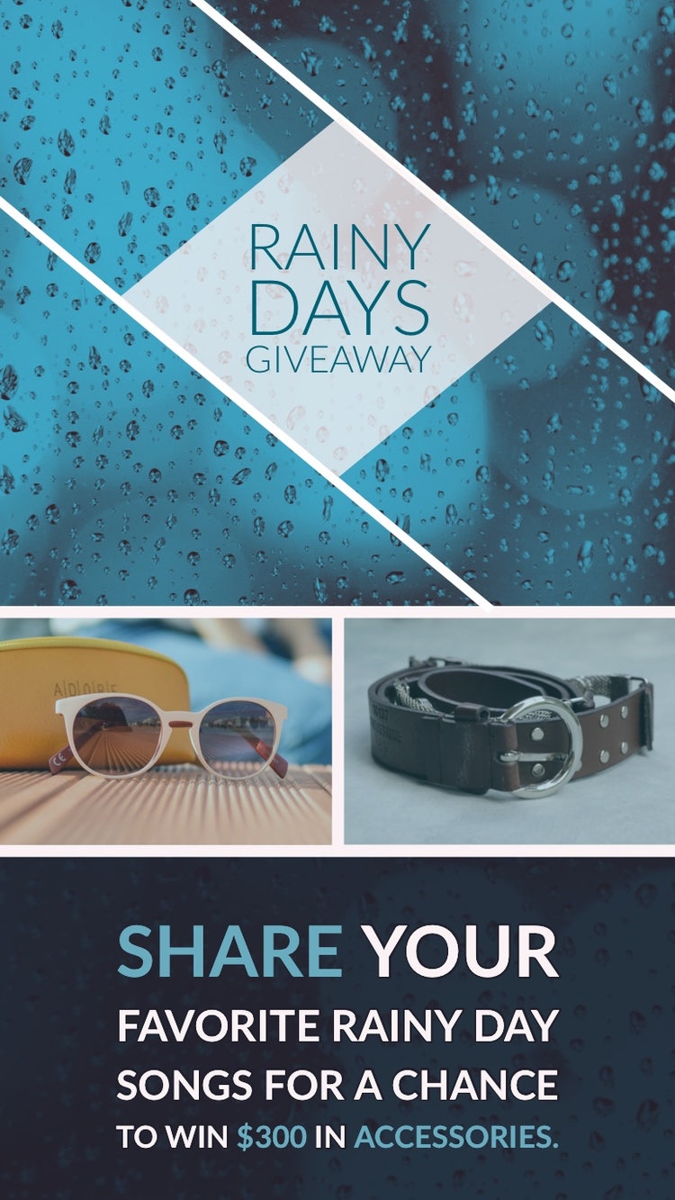 Blue and White Rainy Days Giveaway Social Post