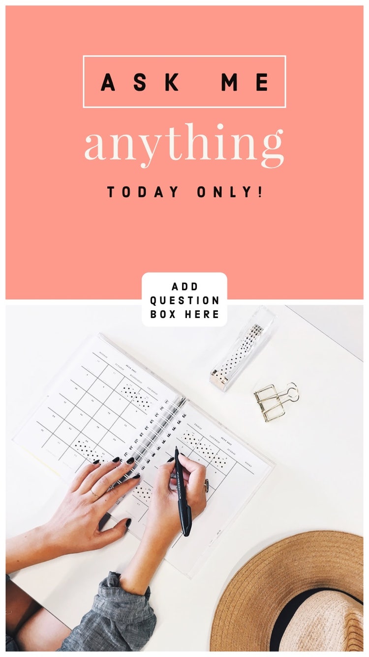 Pink and White Ask Question Instagram Story