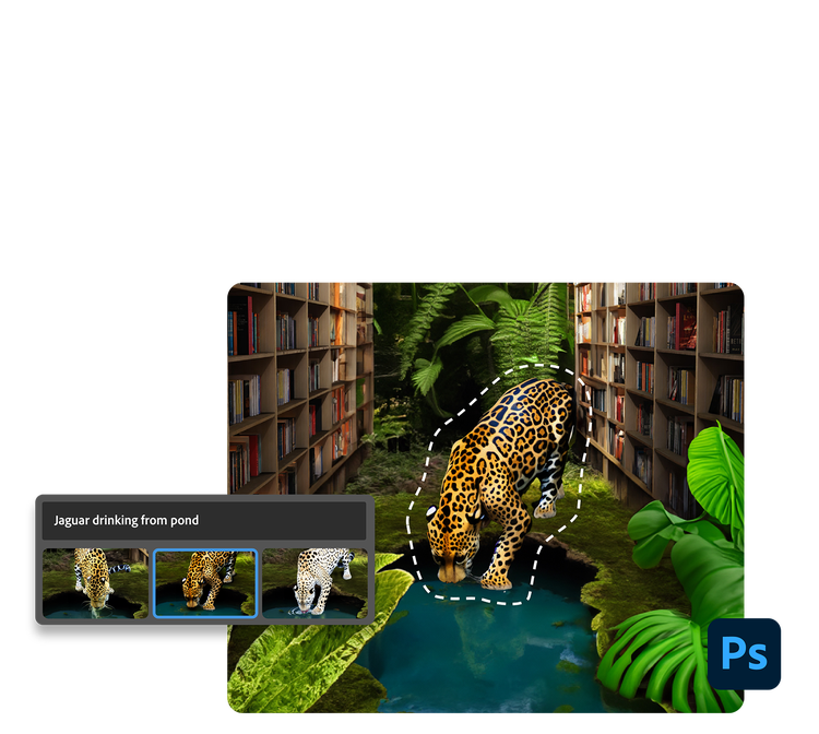 Adobe Photoshop, powered by Firefly.