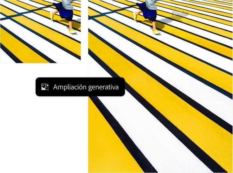 Función Ampliación generativa con la IA de Photoshop