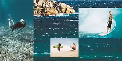 Imagen de una persona de pie junto a un lago tomando una foto con su celular; el panel Volver a muestrear de Adobe Photoshop está superpuesto