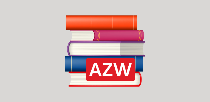 Illustration zeigt E-Books im AZW-Format.