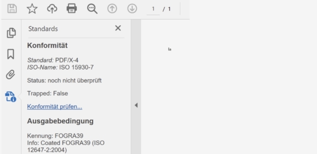Screenshot: PDF-Version einer PDF-Datei in Einstellungen ansehen.