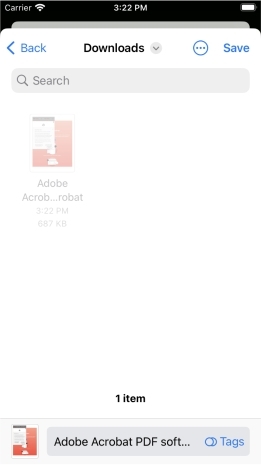 iPhone-Screen zeigt fünften Schritt mit Klick auf "Drucken", um PDF-Datei vom iPhone zu drucken.