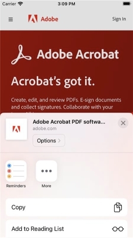 iPhone-Screen zeigt zweiten Schritt mit Klick auf "Einstellungen", um PDF-Datei vom iPhone zu drucken.
