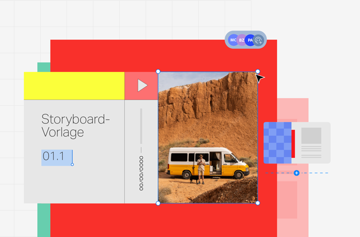 Grafik von einer PDF Vorlage für ein Storyboard