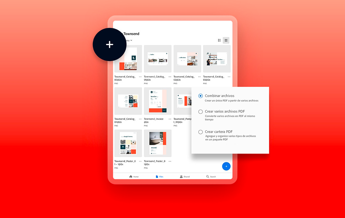 Combinación de archivos de iPad