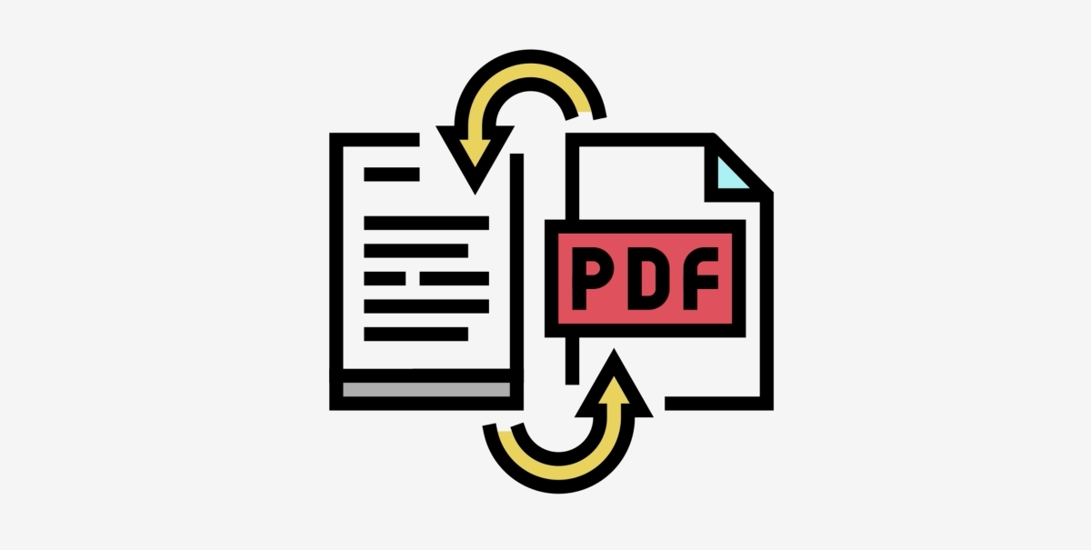 Ilustración: El documento de texto se convierte a PDF.