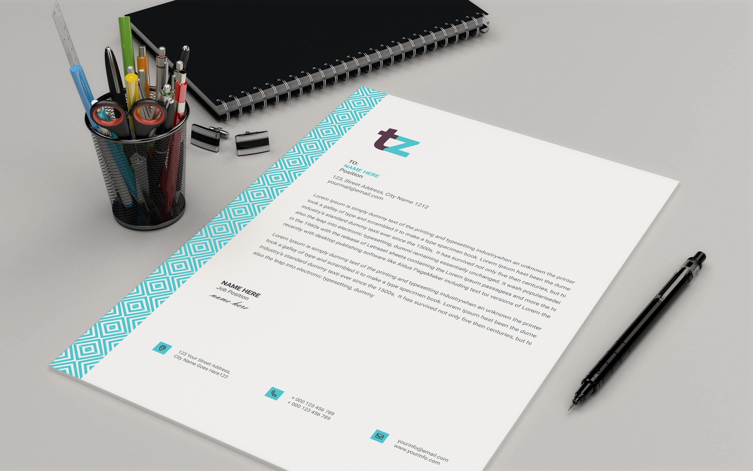 Lettre de motivation passe-partout sur une table