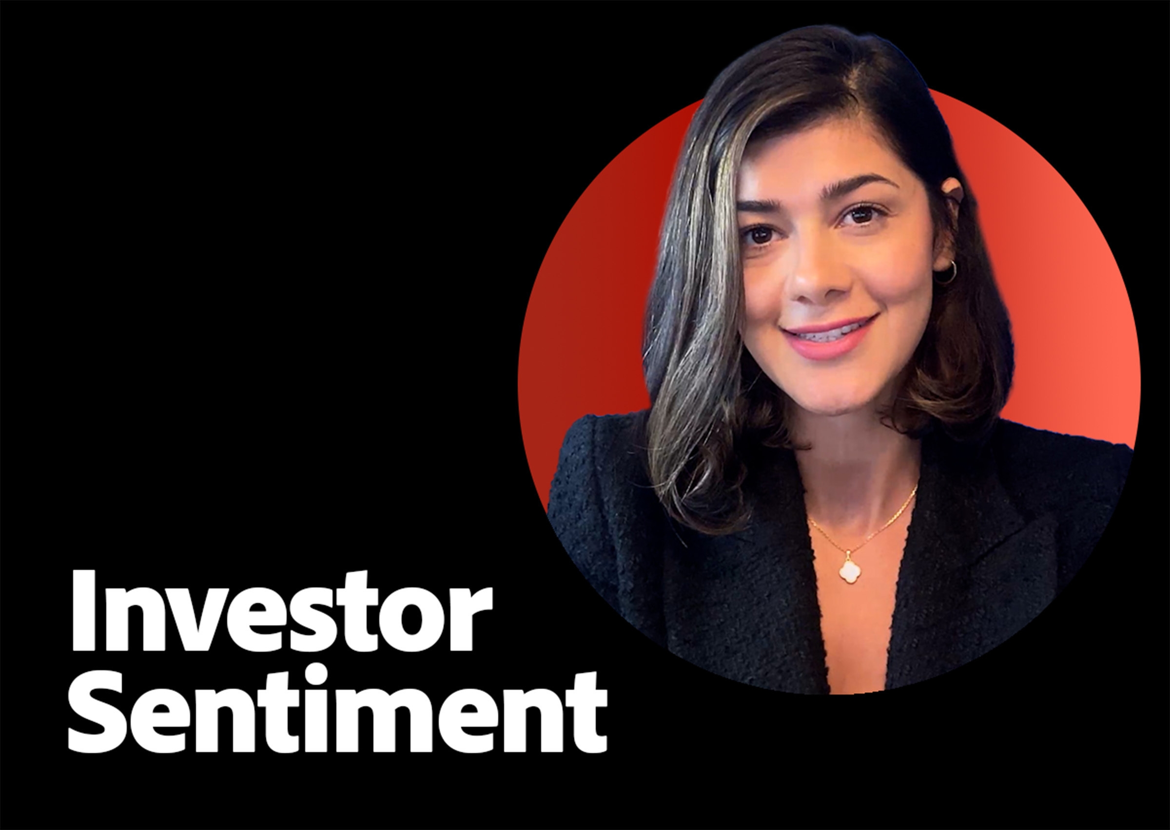 A video thumbnail image with a headshot of an Adobe employee. The text says “Investor Sentiment".”