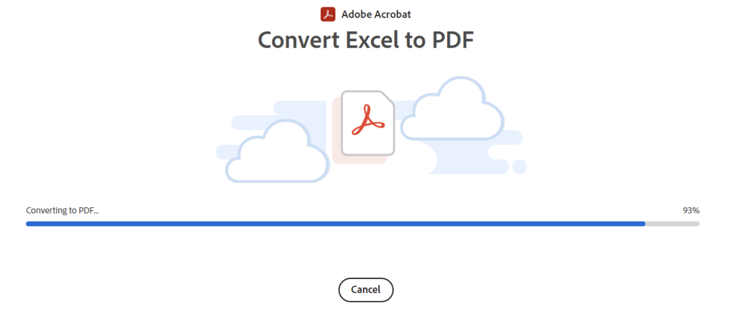 Image of Adobe’s Excel-to-PDF conversion process
