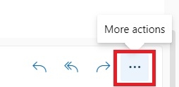 Three dots highlighted for the More actions icon on Outlook for the web