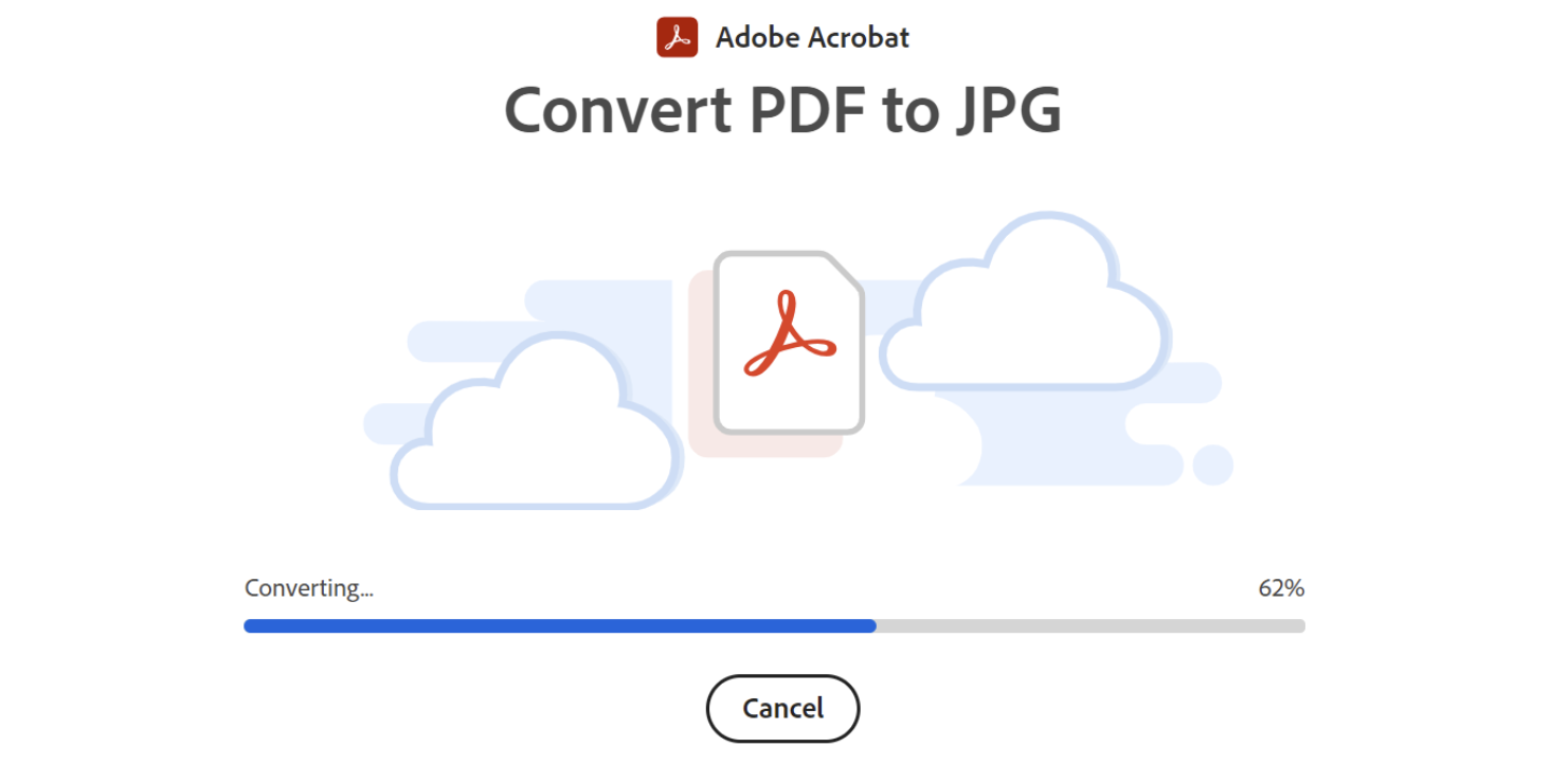 Image of Adobe PDF-to-JPG online tool converting file types