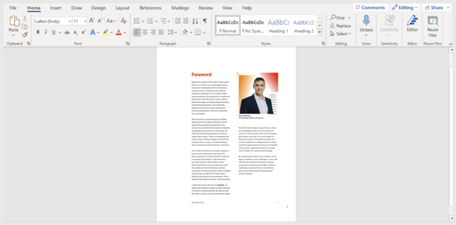 A PDF image containing text and portrait image