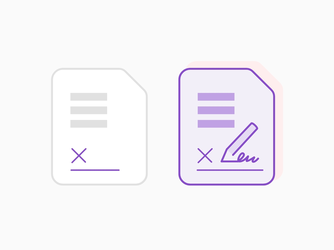 A PDF being filled and signed