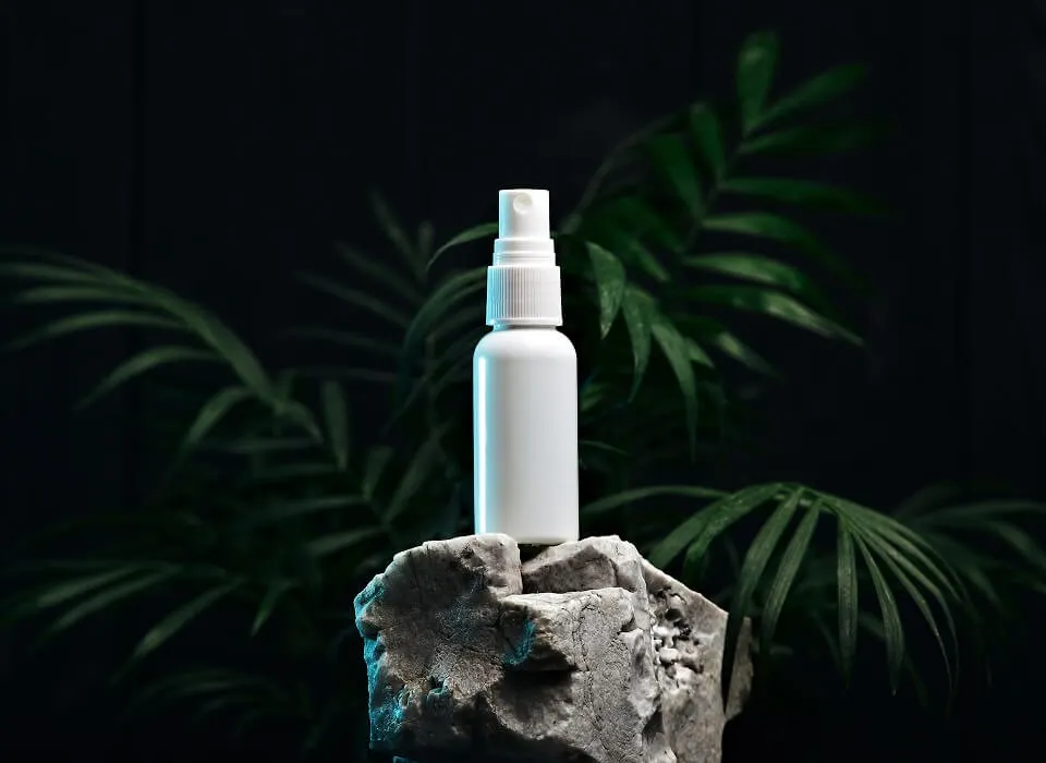 Bottle with dark background