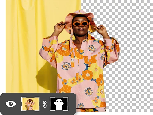 Ukázka invertované masky vrstvy v aplikaci Photoshop