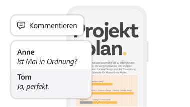 https://main--dc--adobecom.hlx.live/de/dc-shared/fragments/modals/discover/pdf-kommentieren#modal-comment | PDF kommentieren und Feedback anfordern mit Adobe Acrobat. | :play-small: