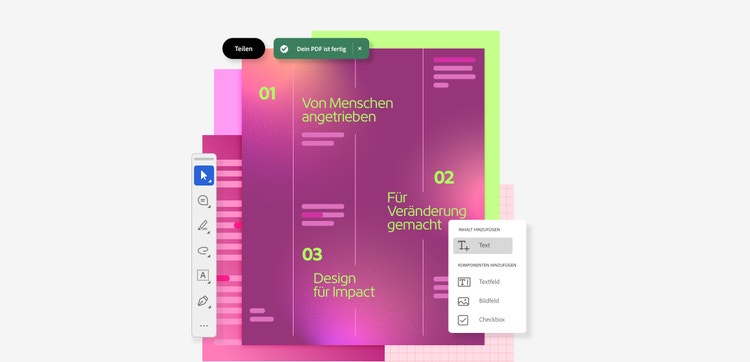 Beispiel-PDF mit drei nummerierten Abschnitten inklusive Überschrift.