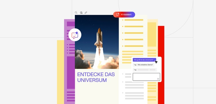 Illustration eines Textdokuments zum Thema Paraphrasieren mit den Adobe Acrobat Onlinetools