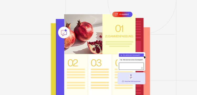 Illustration eines Textdokuments zum Thema Zusammenfassung schreiben mit den Adobe Acrobat Onlinetools