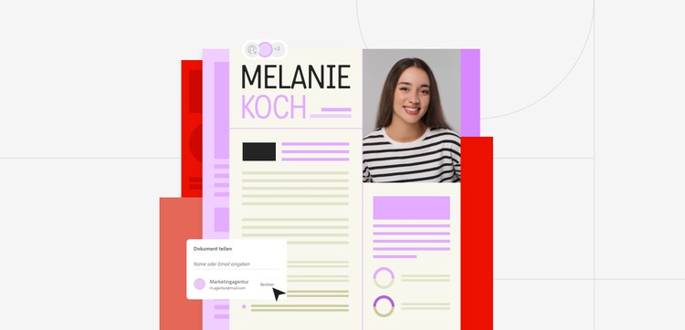 Illustration für eine Bewerbung mit den Adobe Acrobat Onlinetools