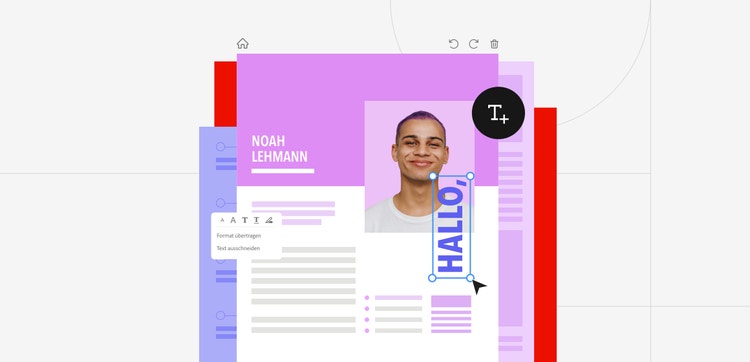 llustration für eine Bewerbung mit den Adobe Acrobat Onlinetools