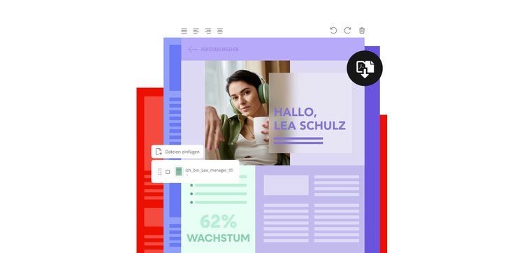 Illustration für eine Bewerbung mit den Adobe Acrobat Onlinetools