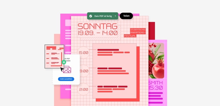 Beispiel-Flyer für ein studentisches Animationsfestival mit Programm