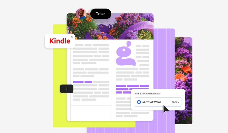 Das Bild zeigt eine graphische Darstellung einer Kindle-Datei im PDF-Format, die gerade in Word exportiert wird.