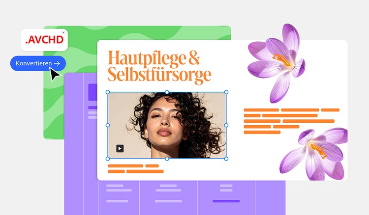 Das Bild zeigt ein Video über Hautpflege und Selbstfürsorge, das gerade konvertiert wird.