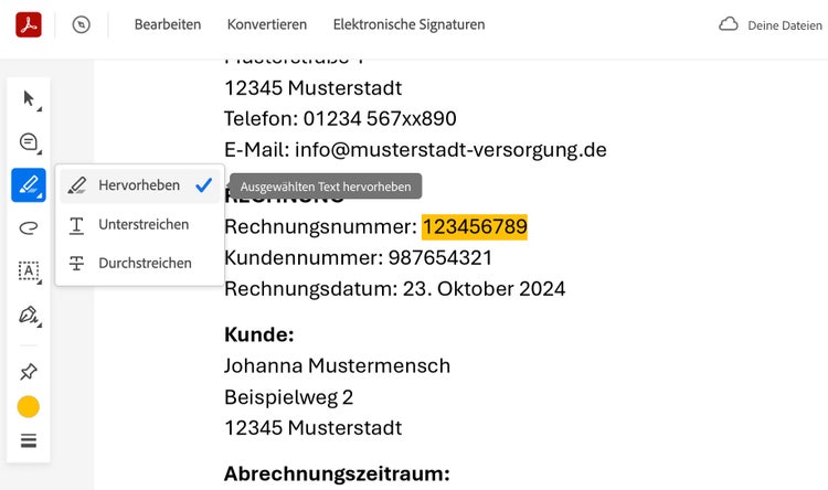 https://www.adobe.com/de/acrobat/online/pdf-editor.html | GIF vom Bearbeitungsprozess mit dem Stiftsymbol im PDF-Editor von Acrobat Onlinetools.