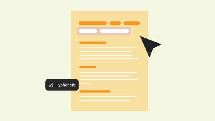 Illustration eines Textdokuments mit Bindestrichen