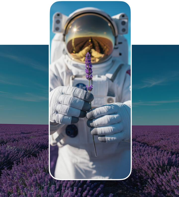 Screenshot der Oberfläche der App für generative KI, die mit fortschrittlichen KI-Tools individuelle Inhalte erstellt
