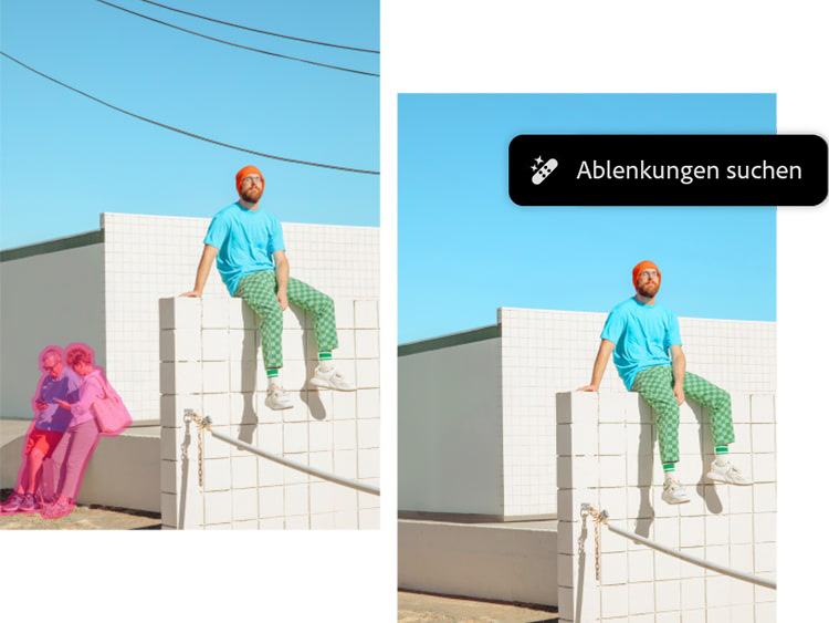 KI-Funktion „Entfernen störender Elemente“ in Photoshop