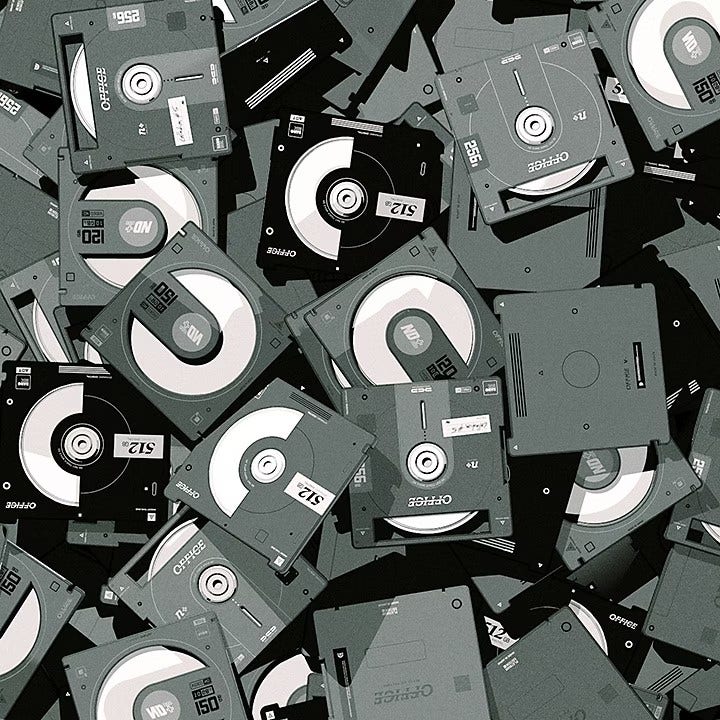 Mit Cel-Shading eingefärbte CDs in Hüllen.