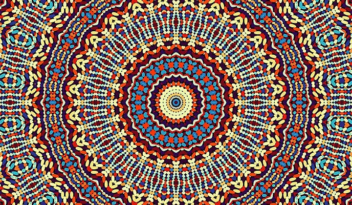 Ein farbenfrohes Mandala als digitale Zeichnung