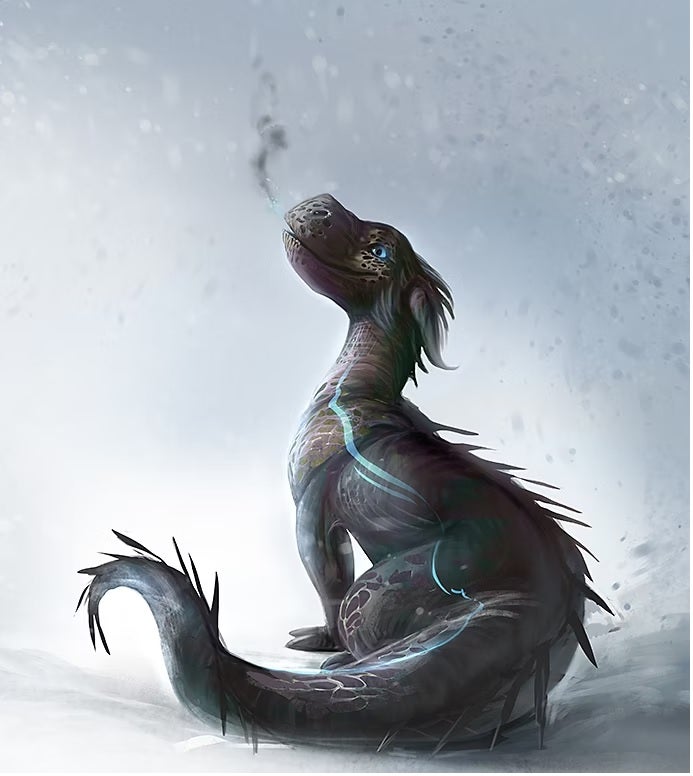 Farbige Zeichnung eines Drachen