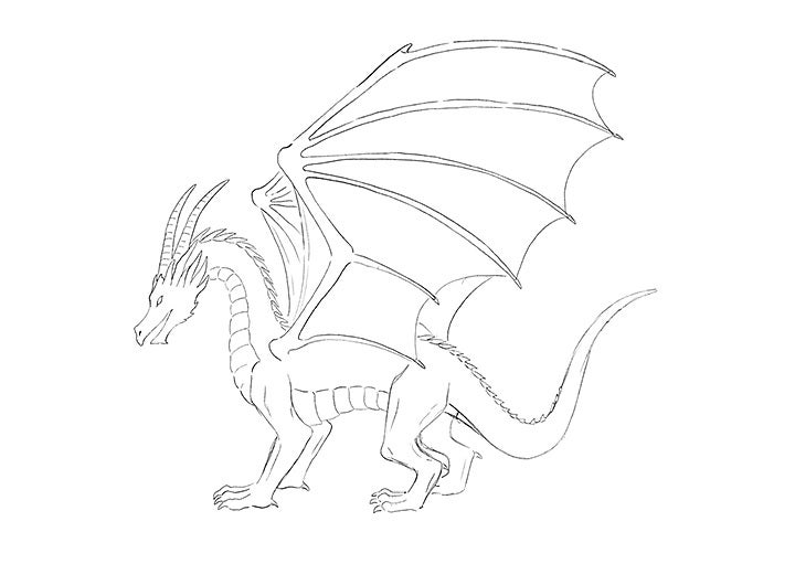 Zeichnung eines Drachen