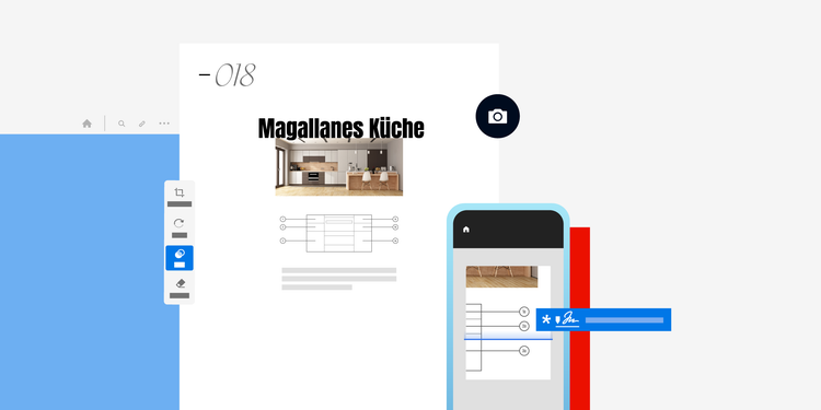 Screenshot einer PDF-Anwendung mit einer digitalen Unterschrift und Bearbeitungswerkzeugen – Illustration zum digitalen Signieren von PDF-Dokumenten.
