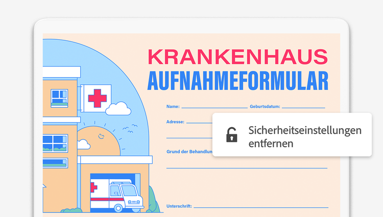 Passwortschutz deaktivieren mit Acrobat: Bild zeigt Laptop mit PDF-Datei, bei der ein Passwortschutz aufgehoben wurde.