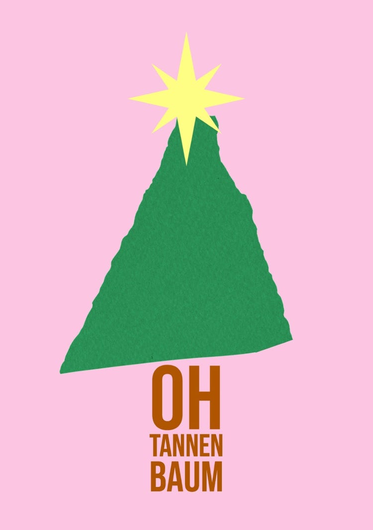 green and pink christmas holiday card