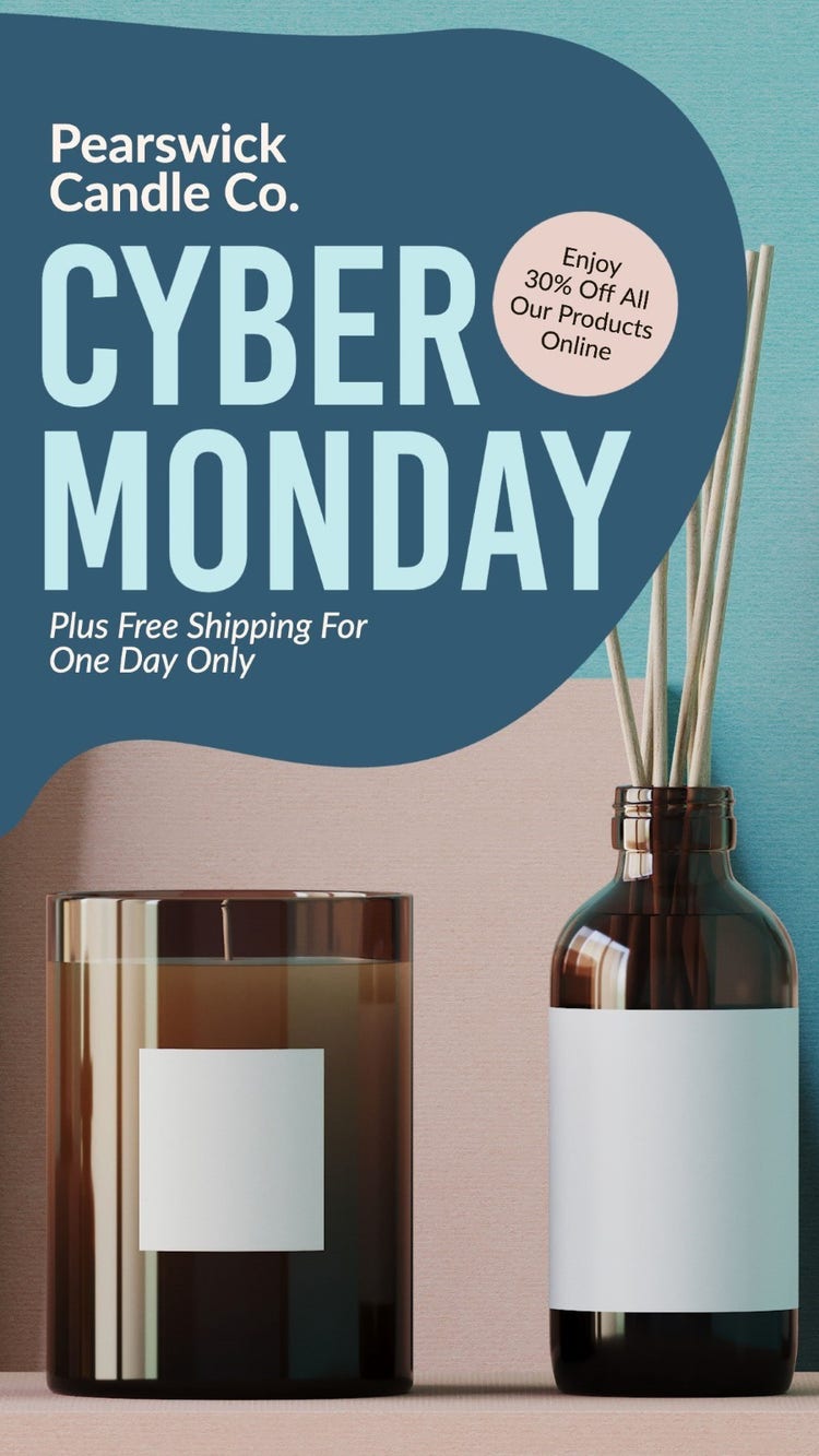 Blue & Pink Cyber Monday Sale Instagram Story