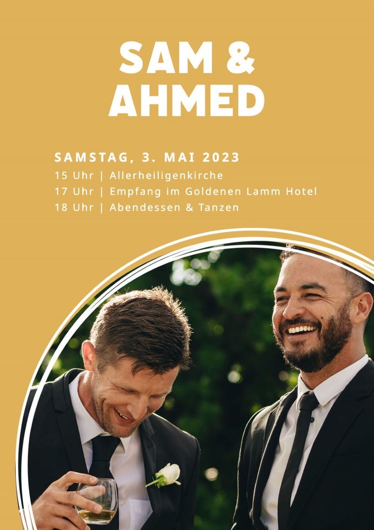 Yellow and White Modern Save The Date Wedding Invitation