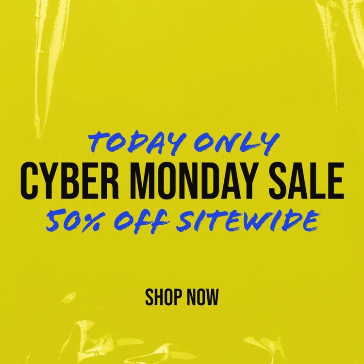 Yellow & Blue Plastic Cyber Monday Sale Facebook Ad