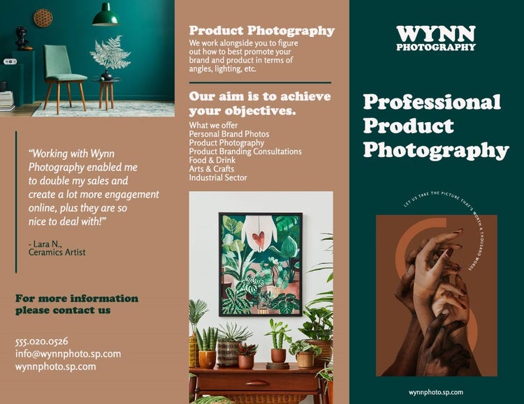 Green and Brown Professional Photography Brochure