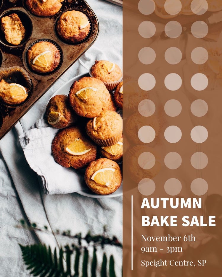 Brown With Fresh Cookies Bake Sale Instagram Ad